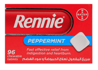 Rennie Peppermint Chewable Tablets 96's Rennie Peppermint Chewable Tablets 96's