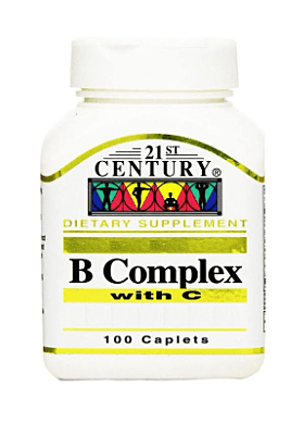 21st Century B Complex With Vitamin C Caplets For Energy & Immune Support, Pack of 100's 21st Century B Complex With Vitamin C Caplets For Energy & Immune Support, Pack of 100's