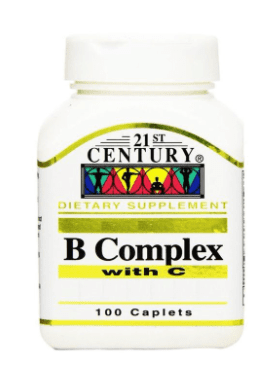 21st Century B Complex With Vitamin C Caplets For Energy & Immune Support, Pack of 100's